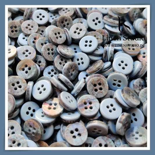 Round Rim 4 Hole Designers Choice Shirt Buttons - XP14 SG007 16L