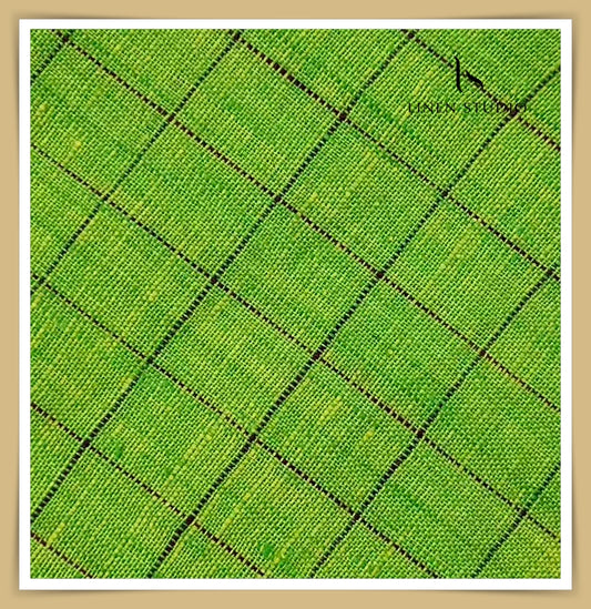 Pure Linen Fabric 60 Lea Checks - Linen Studio