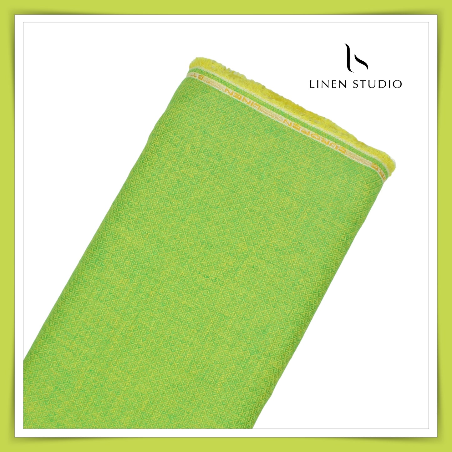 Linen Diamond Dobby - Green