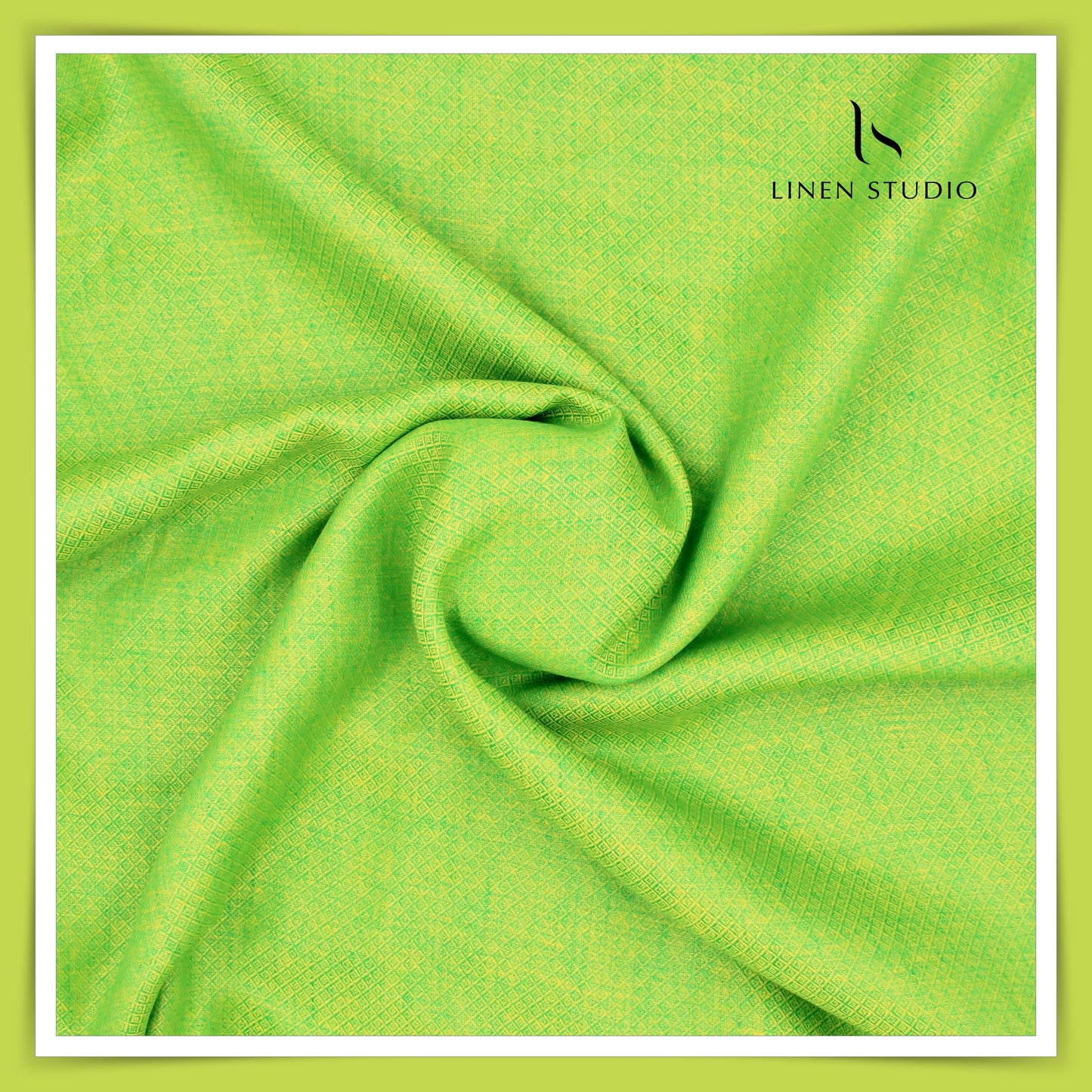 Linen Diamond Dobby - Green