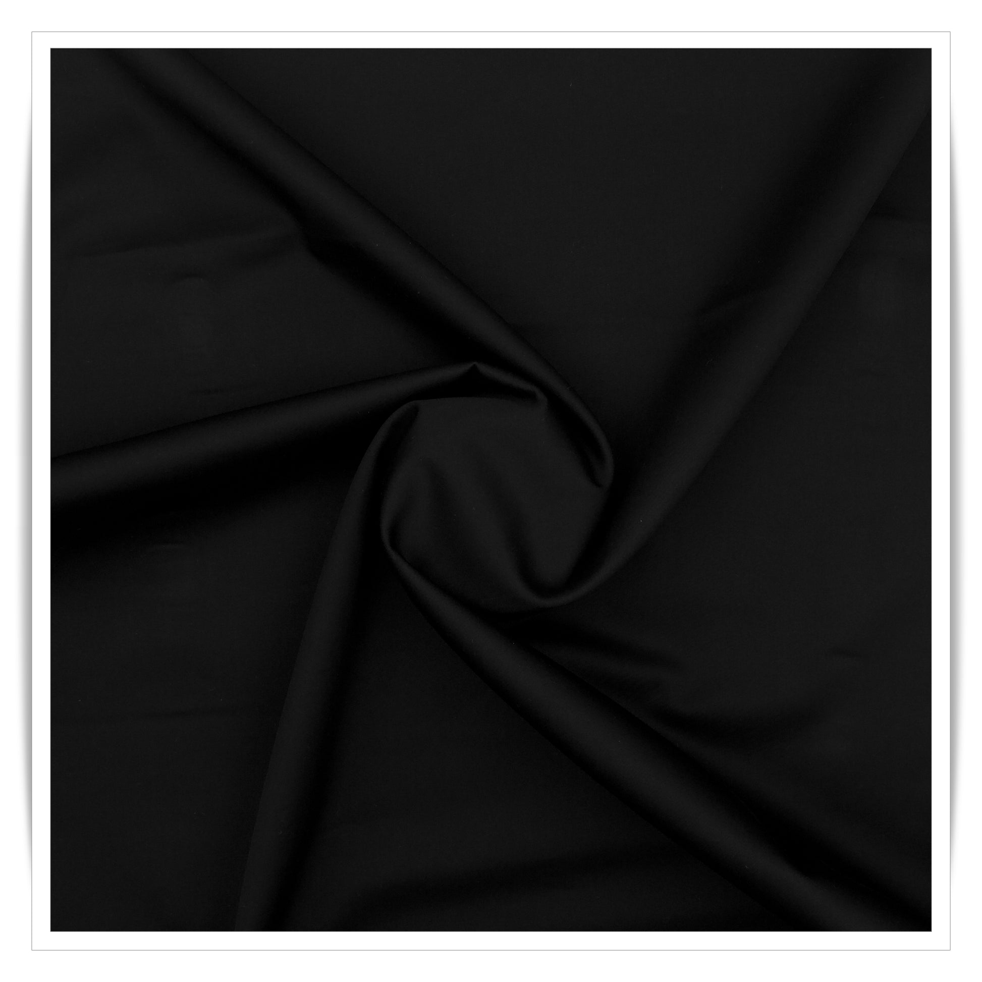 Arvind Jet Black 60's Satin - 100% Premium Cotton Shirting - Linen Studio