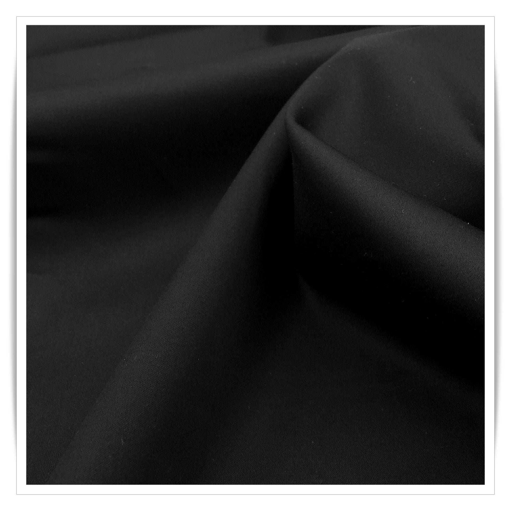 Arvind Jet Black 60's Satin - 100% Premium Cotton Shirting - Linen Studio