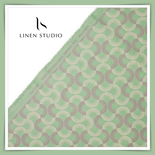 Burgoyne Pure Linen Digital Print - Sea Green Abstract (30% SALE)