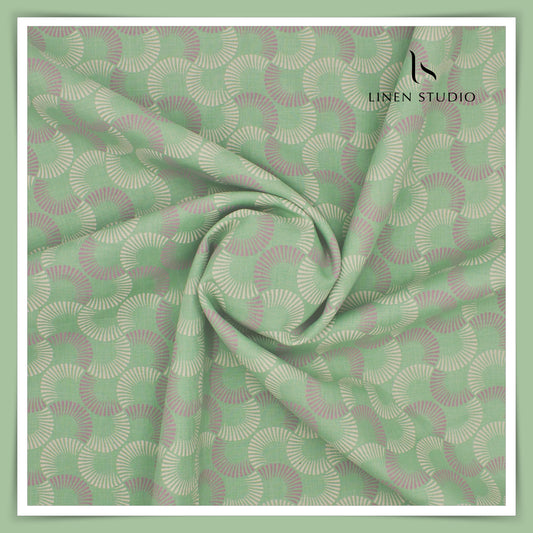 Burgoyne Pure Linen Digital Print - Sea Green Abstract (30% SALE)