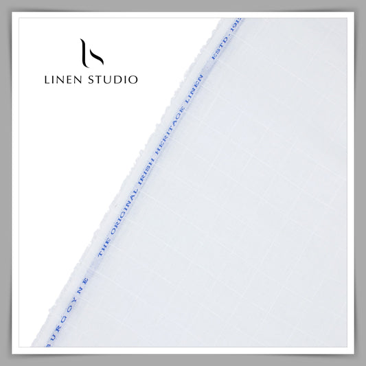 70 Lea Self Checks by Burgoyne - Bright White (zoom in)