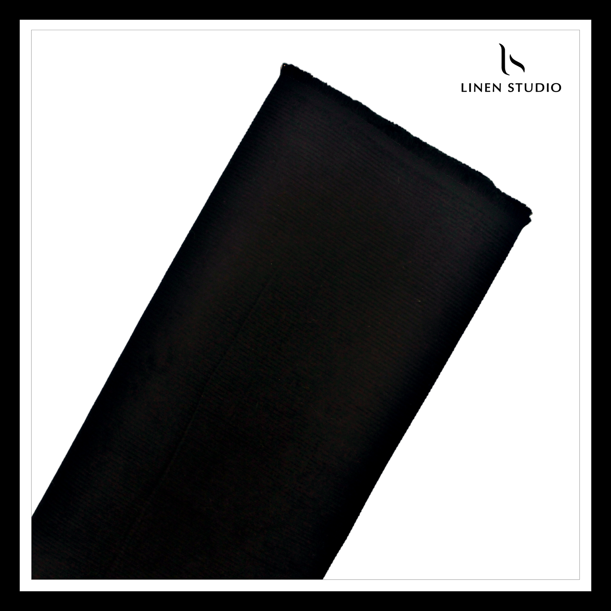Corduroy Suiting Pure Cotton - Black - Linen Studio