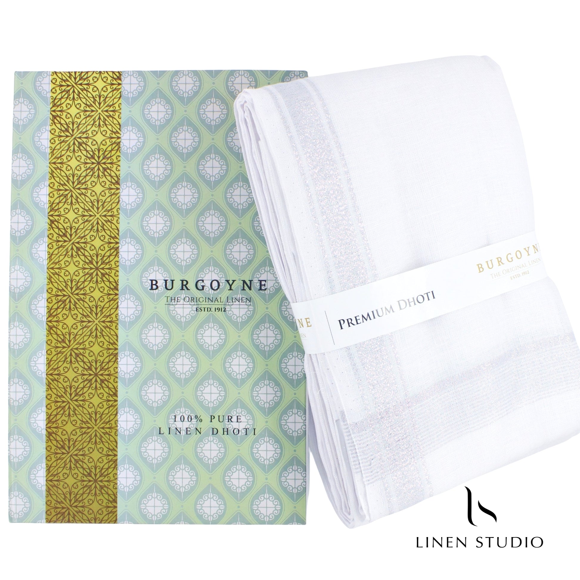 Silver Small - Pure Linen Dhoti by Burgoyne - Linen Studio