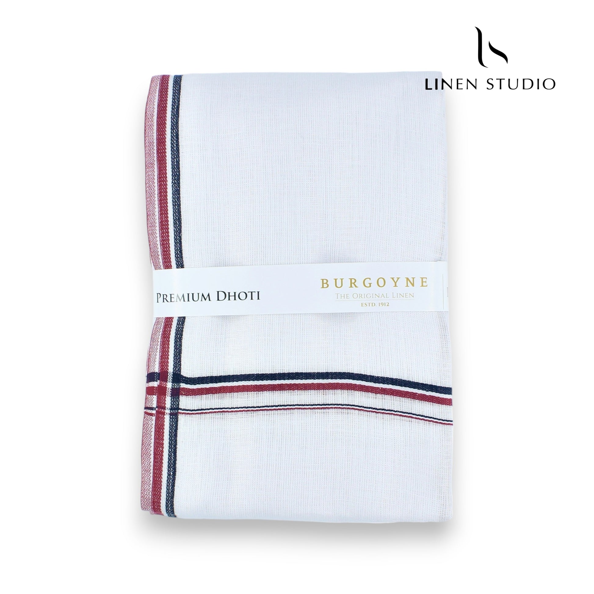 AIADMK Border - Pure Linen Dhoti by Burgoyne - Linen Studio