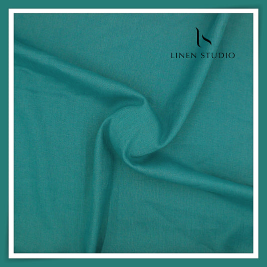 Linen Club 60 Lea Pure Linen Shirting W/O SEL - Deep Aqua (45% SALE) (NEW)
