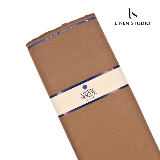 Premium Pure Linen Suiting by Linen Vogue - Rust - Linen Studio
