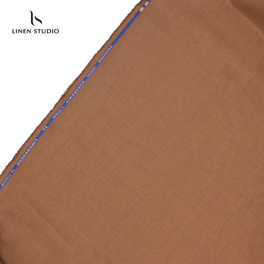Premium Pure Linen Suiting by Linen Vogue - Rust - Linen Studio