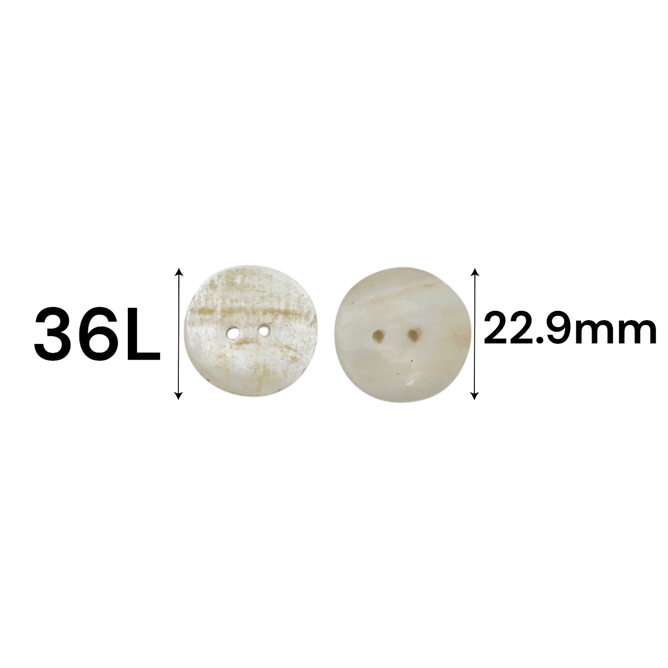 Round Rimless 2 Hole Mother Of Pearl Fancy Shirt Buttons in Big Size 22.9MM