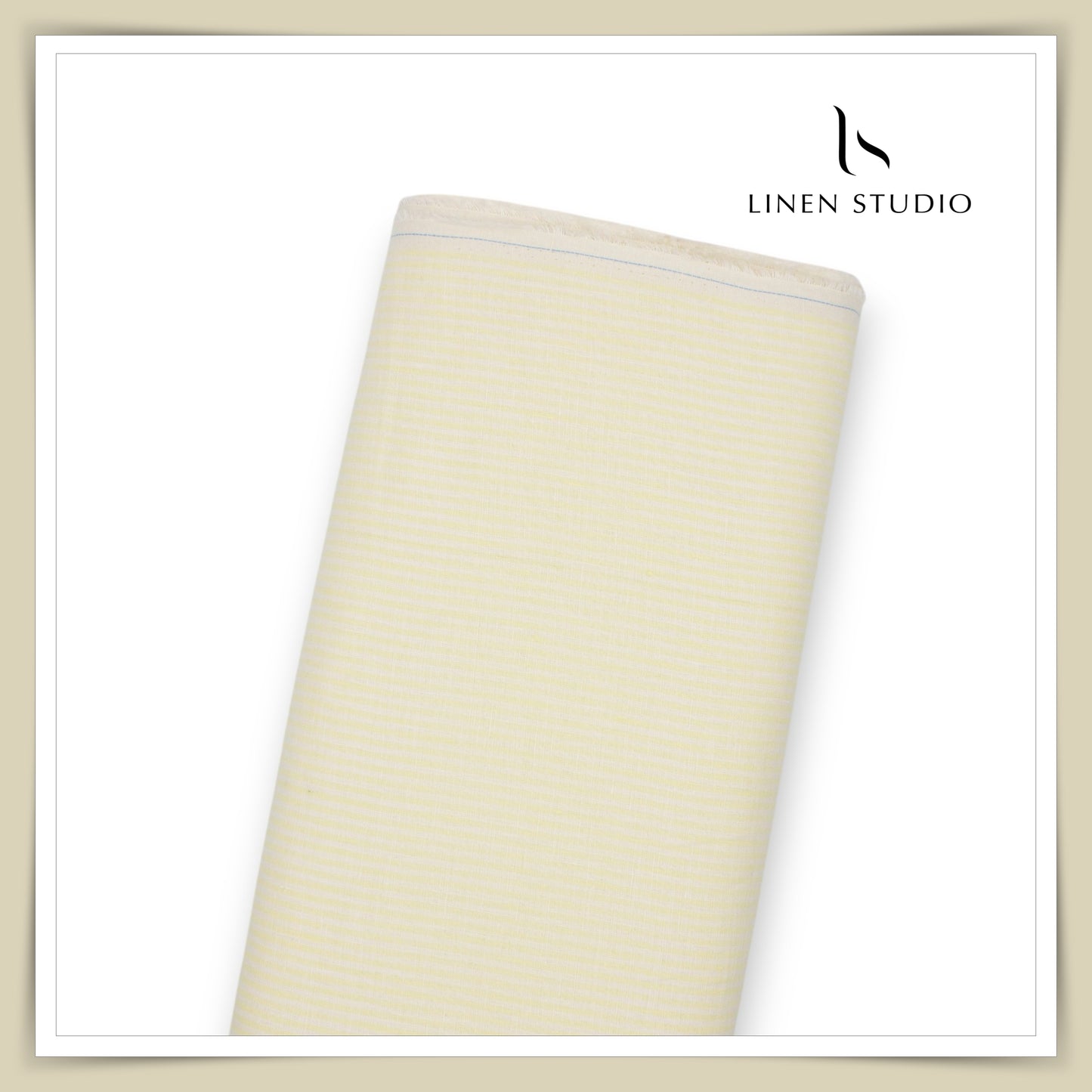Linen Club 60 Lea Shirting W/O SEL - Yellow Stripes (50% SALE)