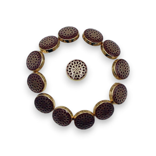 Textured Maroon Enamel Designer Metal Buttons - MAROON