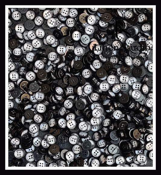 Round Rim 4 Hole Twin Colour Shirt Buttons - i021 SG020 16L