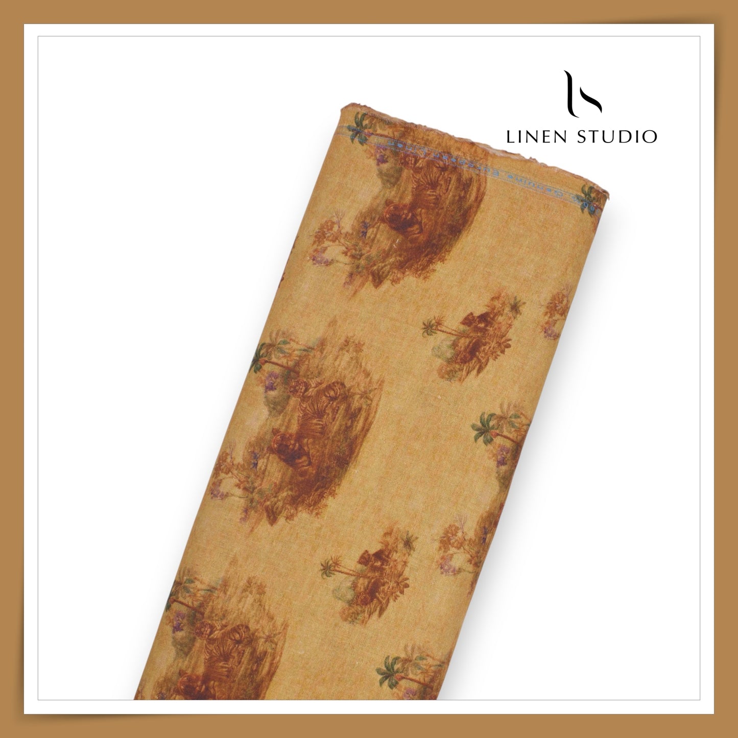 100% Pure Linen Digitally Printed by LINEN STUDIO - Jai and Veeru (NEW) (ZOOM IN)