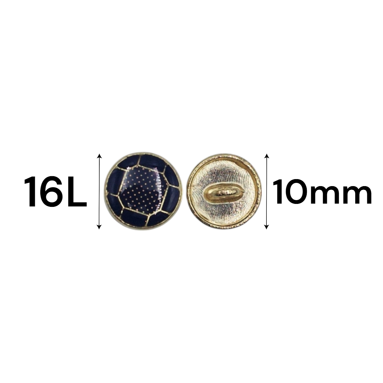 Textured Dark Blue Enamel Designer Metal Buttons - DARK BLUE