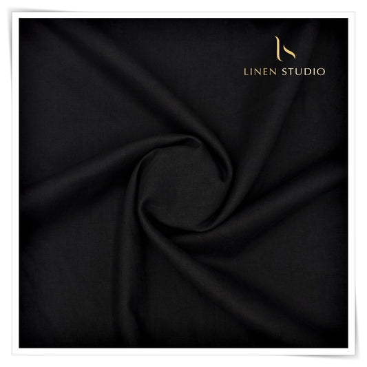 Linen Club 60 Lea Shirting W/O SEL - Jet Black (50% SALE)