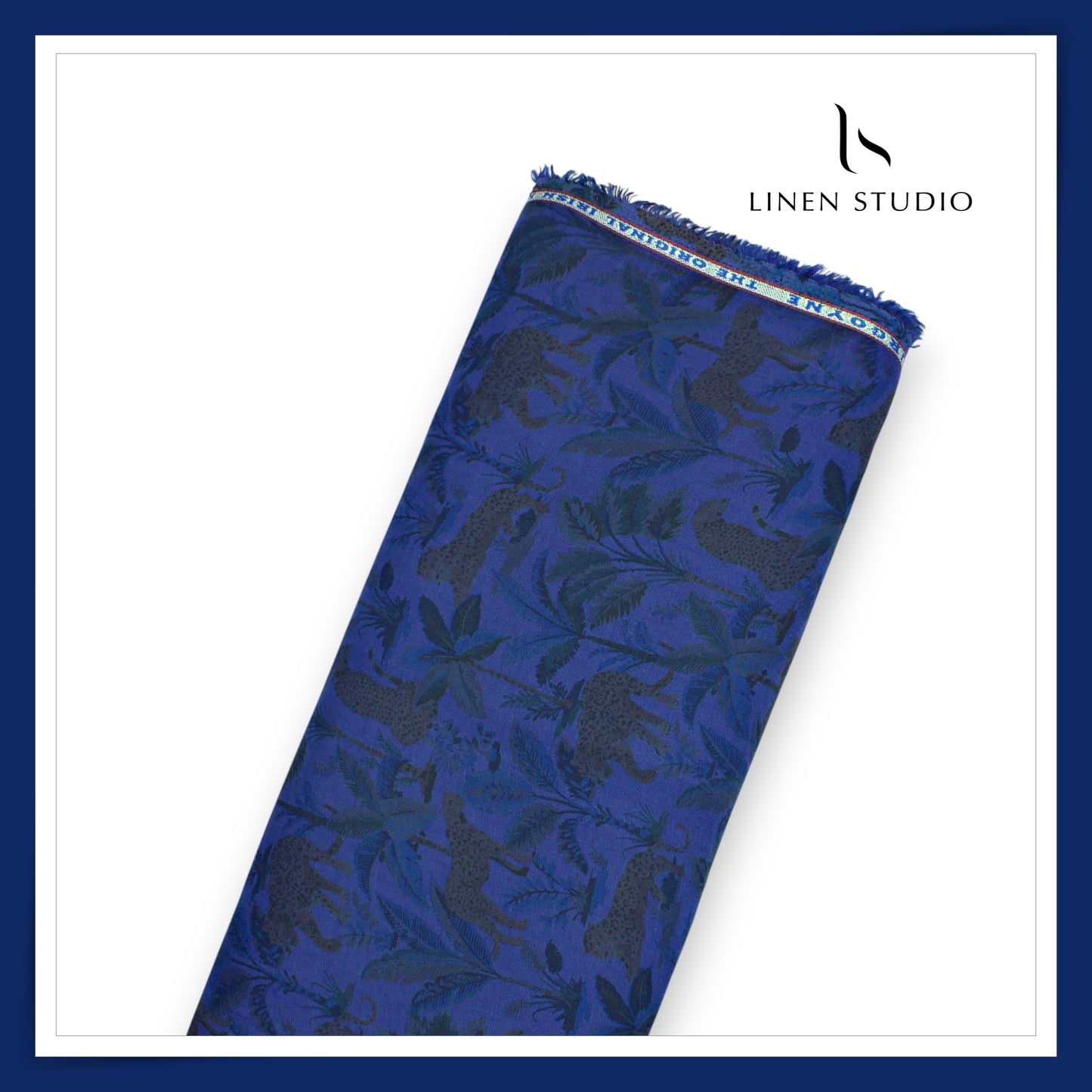 100% Pure Linen Digitally Printed by LINEN STUDIO - Bagheera (NEW) (ZOOM IN)
