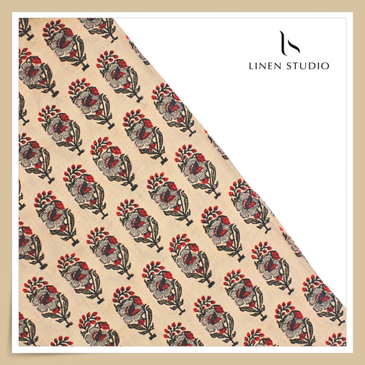 100% Pure Linen Digitally Printed by LINEN STUDIO - Hand Block (NEW) (Exclusive)