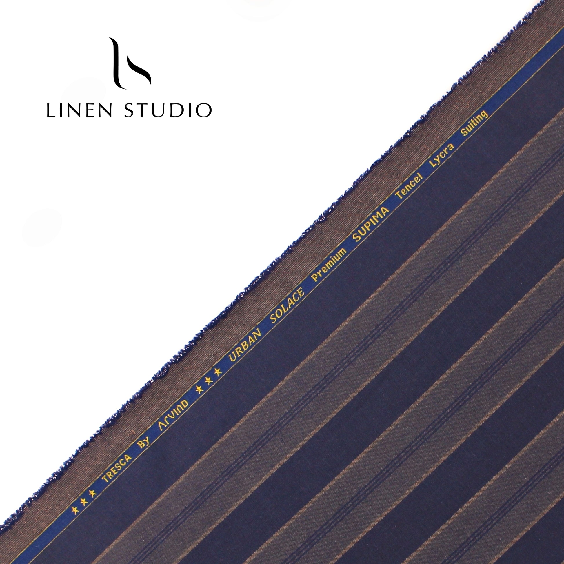 Arvind Striped Suiting - Tencil Lycra (Soft & Stretchable) - Linen Studio
