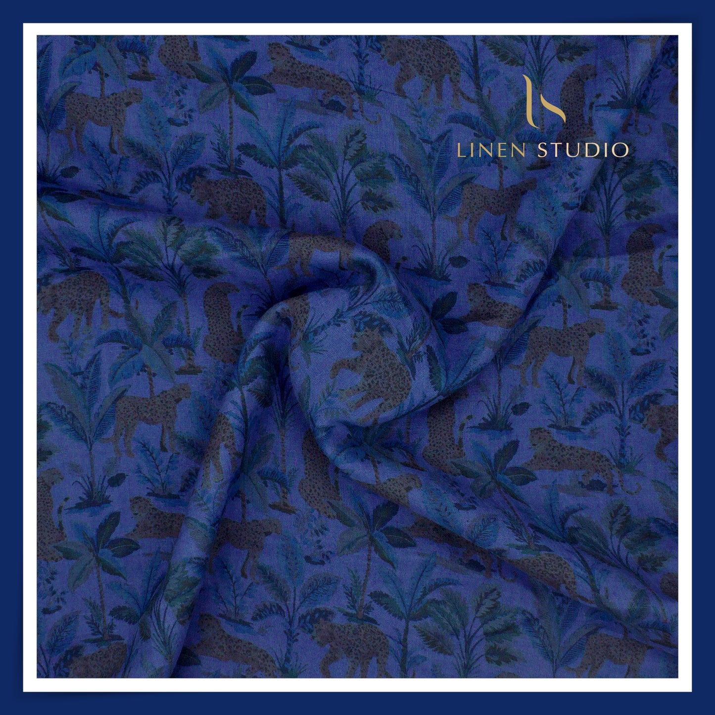 100% Pure Linen Digitally Printed by LINEN STUDIO - Bagheera (NEW) (ZOOM IN)