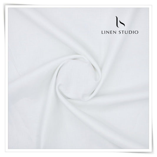 60 Lea Pure European Linen Shirting - Bright White (45% SALE) (NEW)
