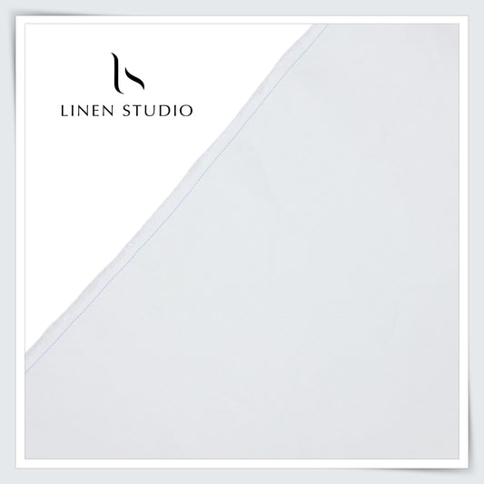 Linen Club 40 Lea Pure Linen Twill Suiting W/O SEL - Bright White (30% SALE) (NEW) (Limited Stock)