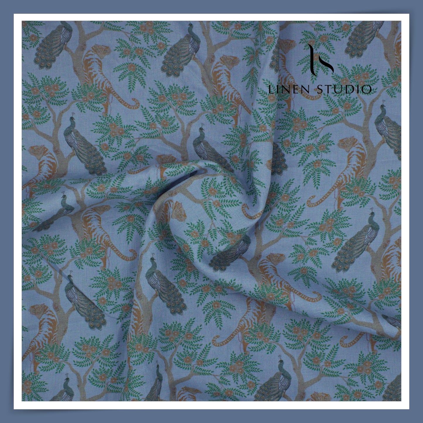 100% Pure Linen Digitally Printed by LINEN STUDIO - Mara (NEW) (ZOOM IN)