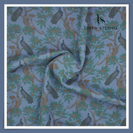 100% Pure Linen Digitally Printed by LINEN STUDIO - Mara (NEW) (ZOOM IN)