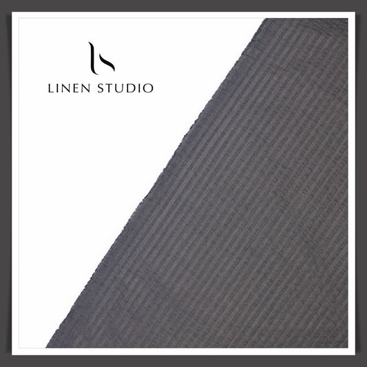 Cotton Blended Bubble Textured Shirting - Hurricane Grey (50% SALE)