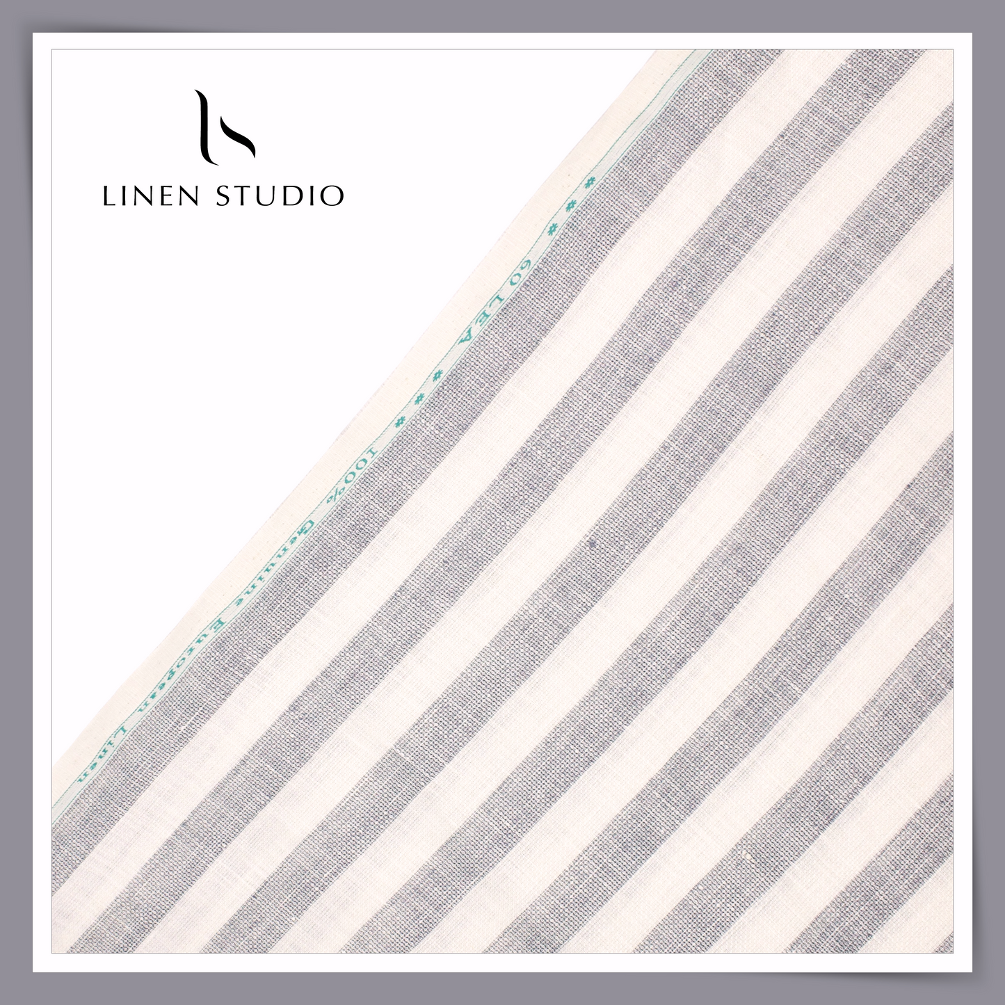 60 Lea Pure European Linen Netted Shirting - White & Grey (30% SALE) (NEW) (Zoom In)