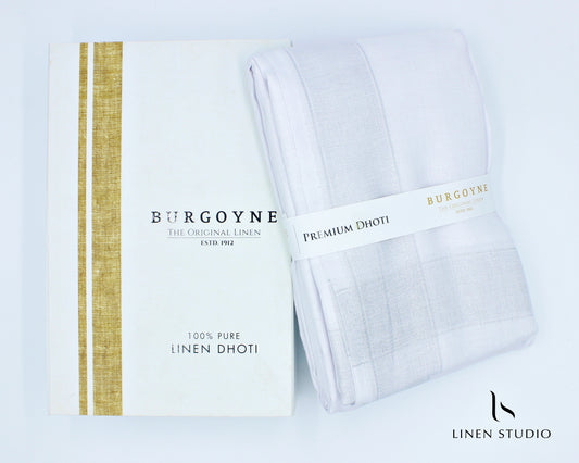 Silver Zari - Pure Linen Dhoti by Burgoyne - Linen Studio