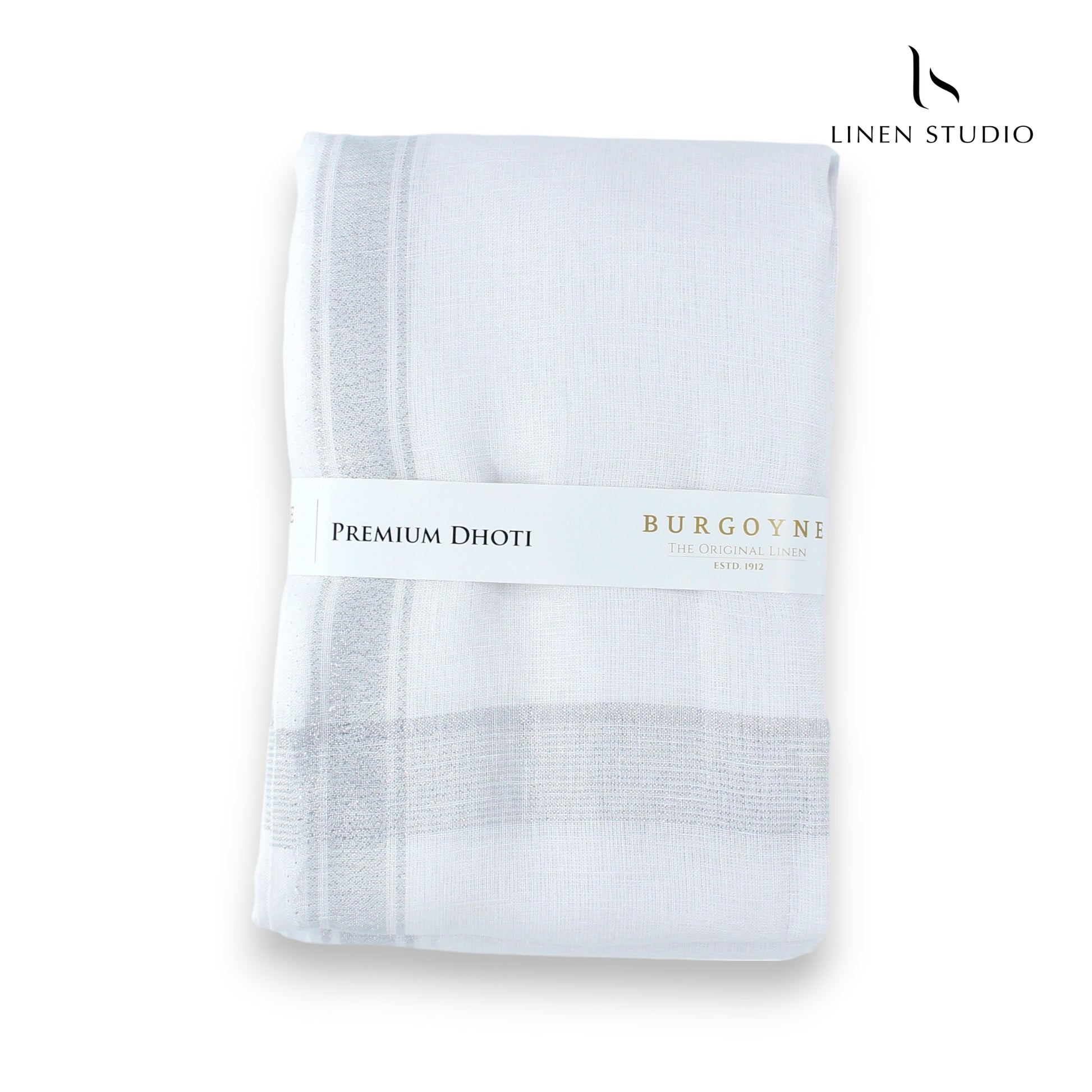 Silver Small - Pure Linen Dhoti by Burgoyne - Linen Studio