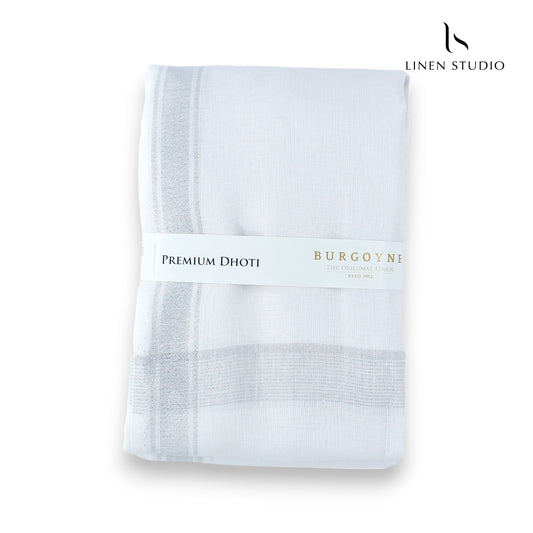 Silver Small - Pure Linen Dhoti by Burgoyne - Linen Studio