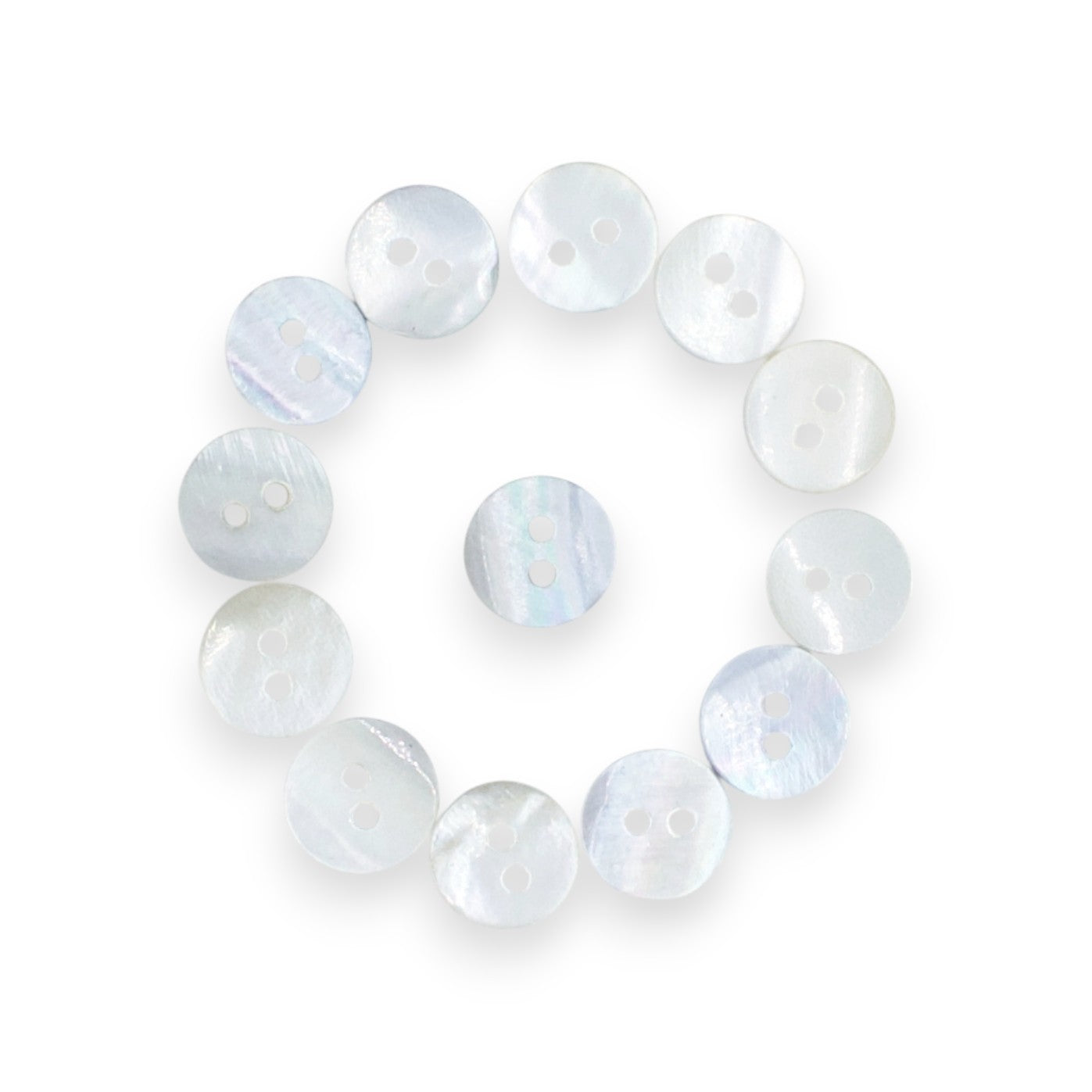 Round Rimless 2 Hole Mother Of Pearl Fancy Shirt Buttons With Brown Undertone