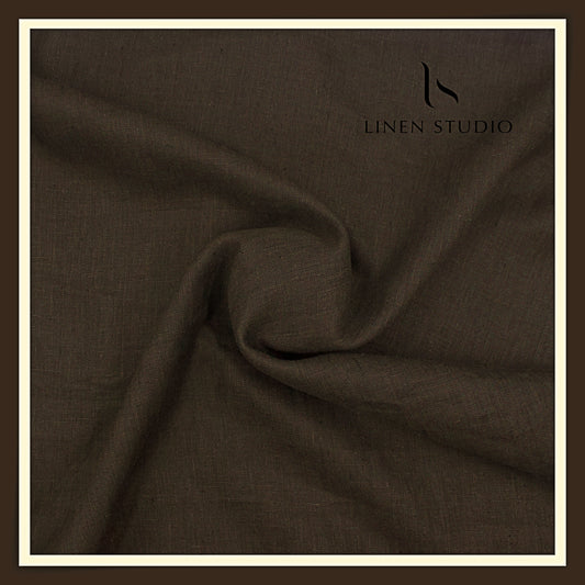 Linen Club 40 Lea Pure Linen Suiting W/O SEL - Dark Brown Dobby (30% SALE) (NEW) (Zoom In)