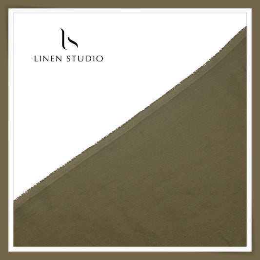 Linen Club 60 Lea Pure Linen Shirting W/O SEL - Algae Green (45% SALE) (NEW)