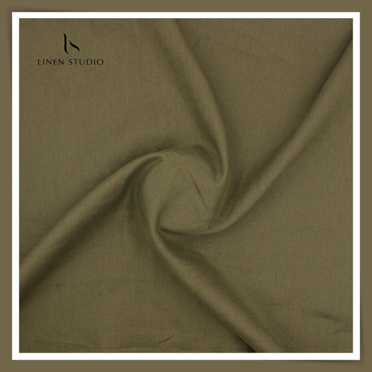 Linen Club 60 Lea Pure Linen Shirting W/O SEL - Algae Green (45% SALE) (NEW)