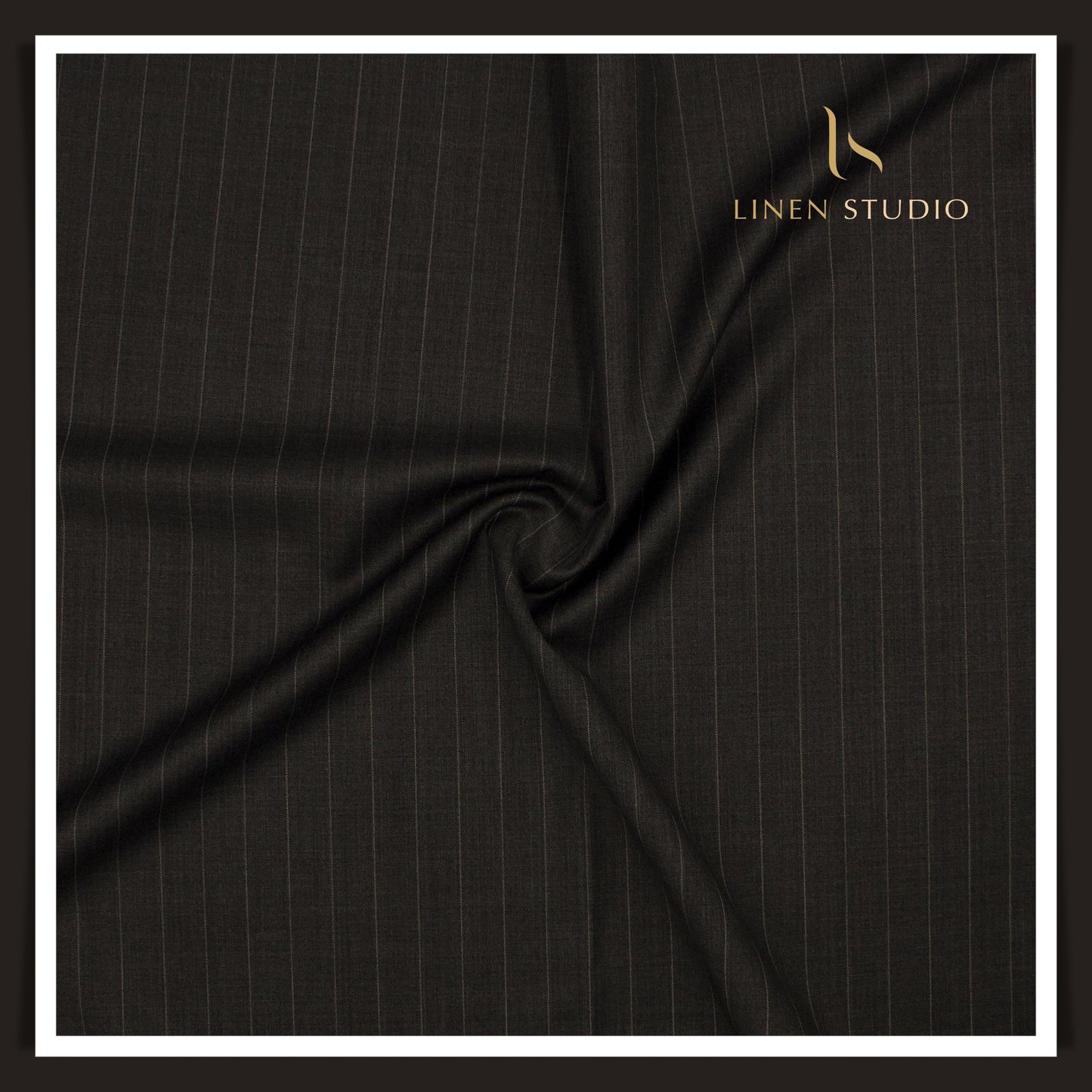 1.00 MTR SUITING END BIT Super 150's Australian Merino Wool by Vercelli - English Grey White Stripes (FLAT RATE)