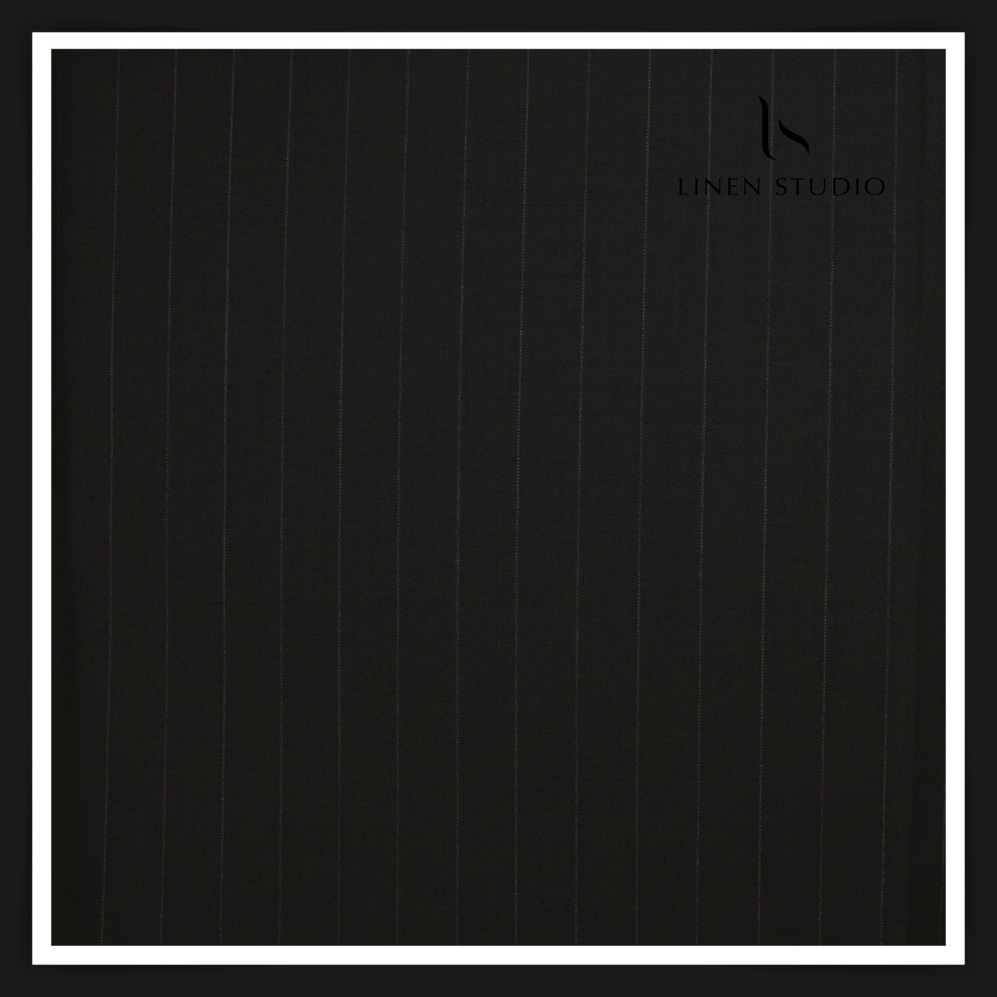 Super 150's Australian Merino Wool by Vercelli - Black with Classic Stripes (NEW)