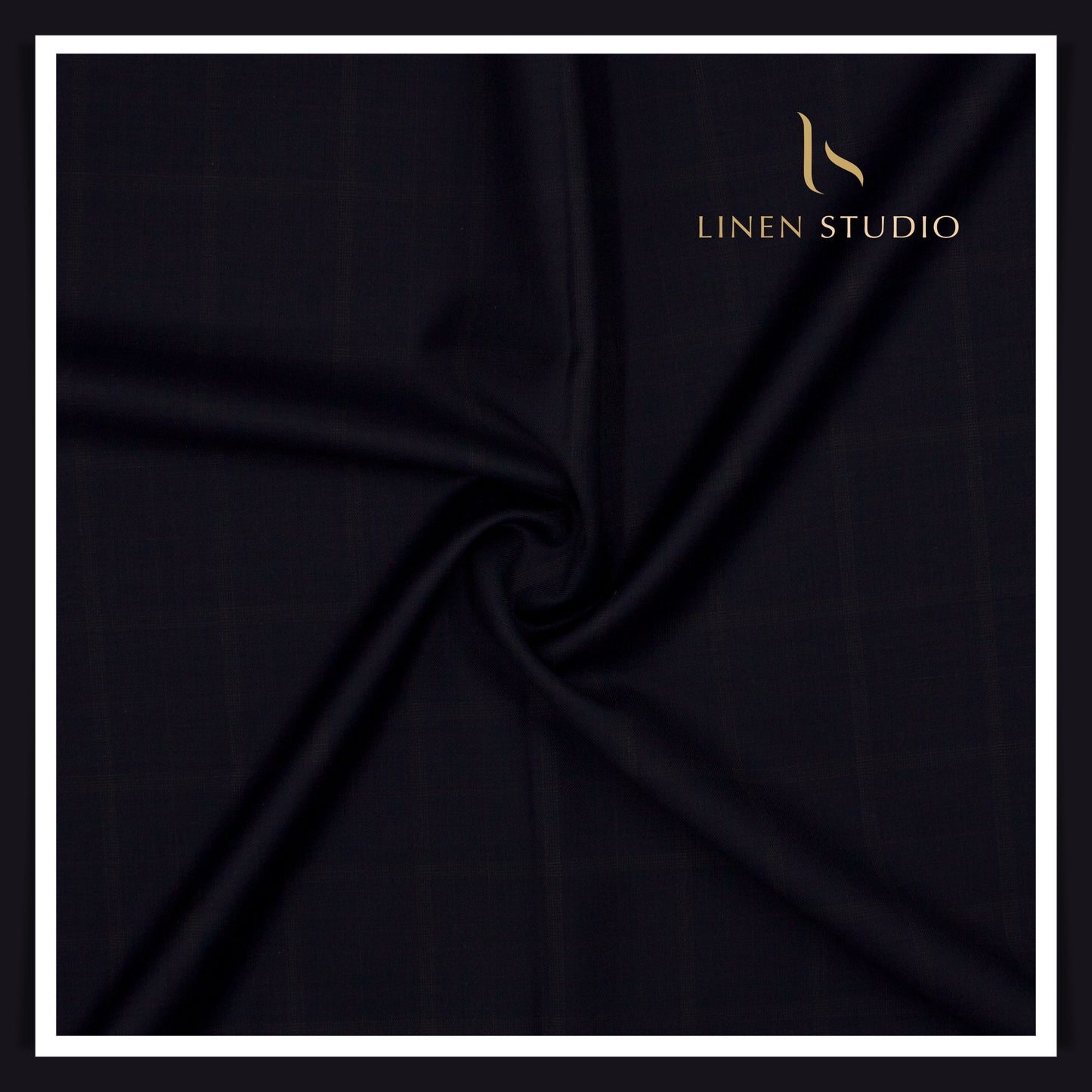 1.00 MTR SUITING END BIT -Super 150's Australian Merino Wool by Vercelli - Darkest Blue with Subtle Checks (FLAT RATE)