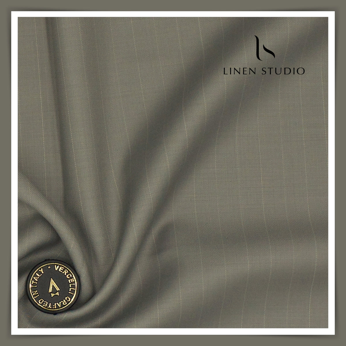 Vercelli Italy Harmony 130's 70% Australian Merino Wool Rich Suiting - Granite Grey Stripes (NEW)
