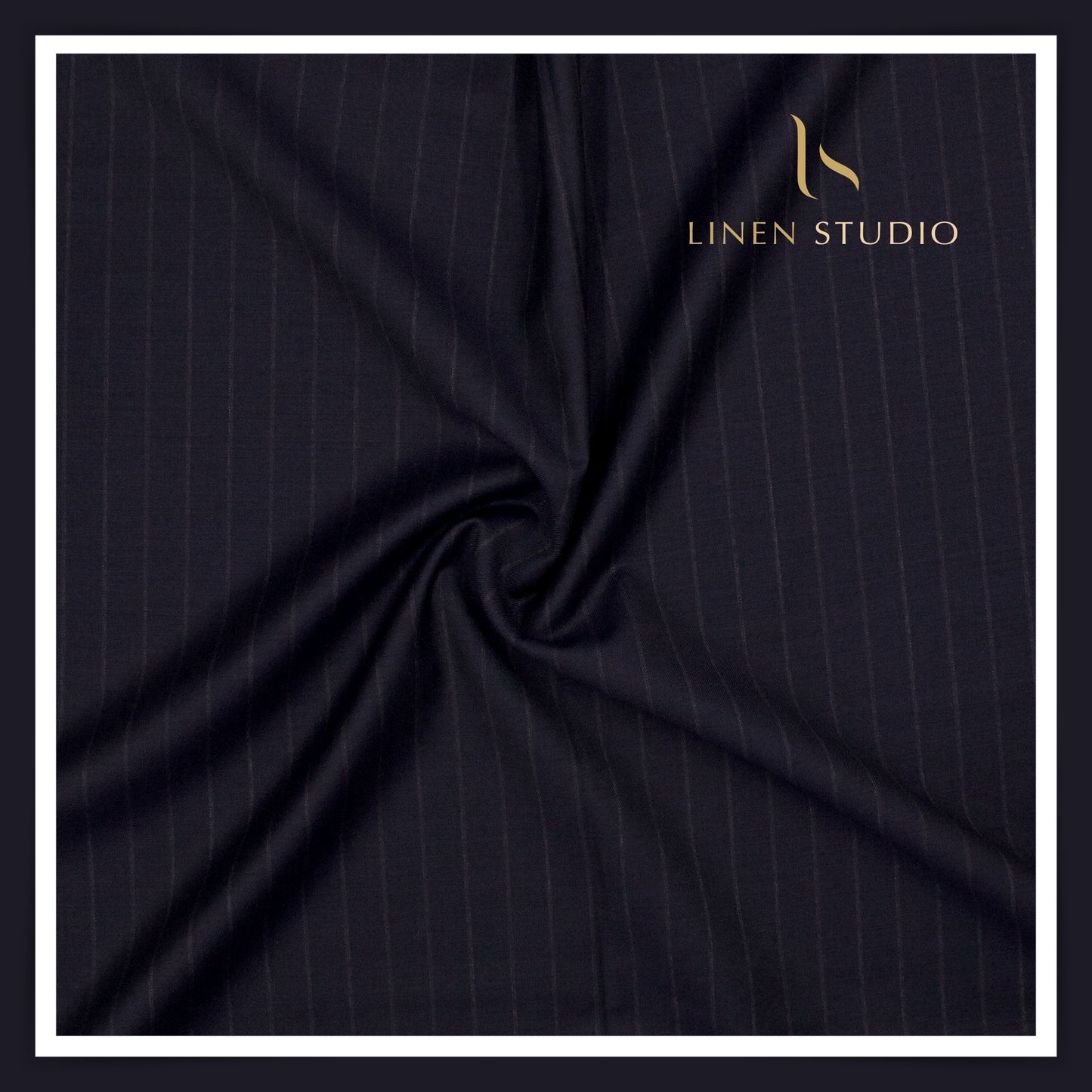 130's Australian Merino Wool by Vercelli - Denim Blue Stripes (NEW)