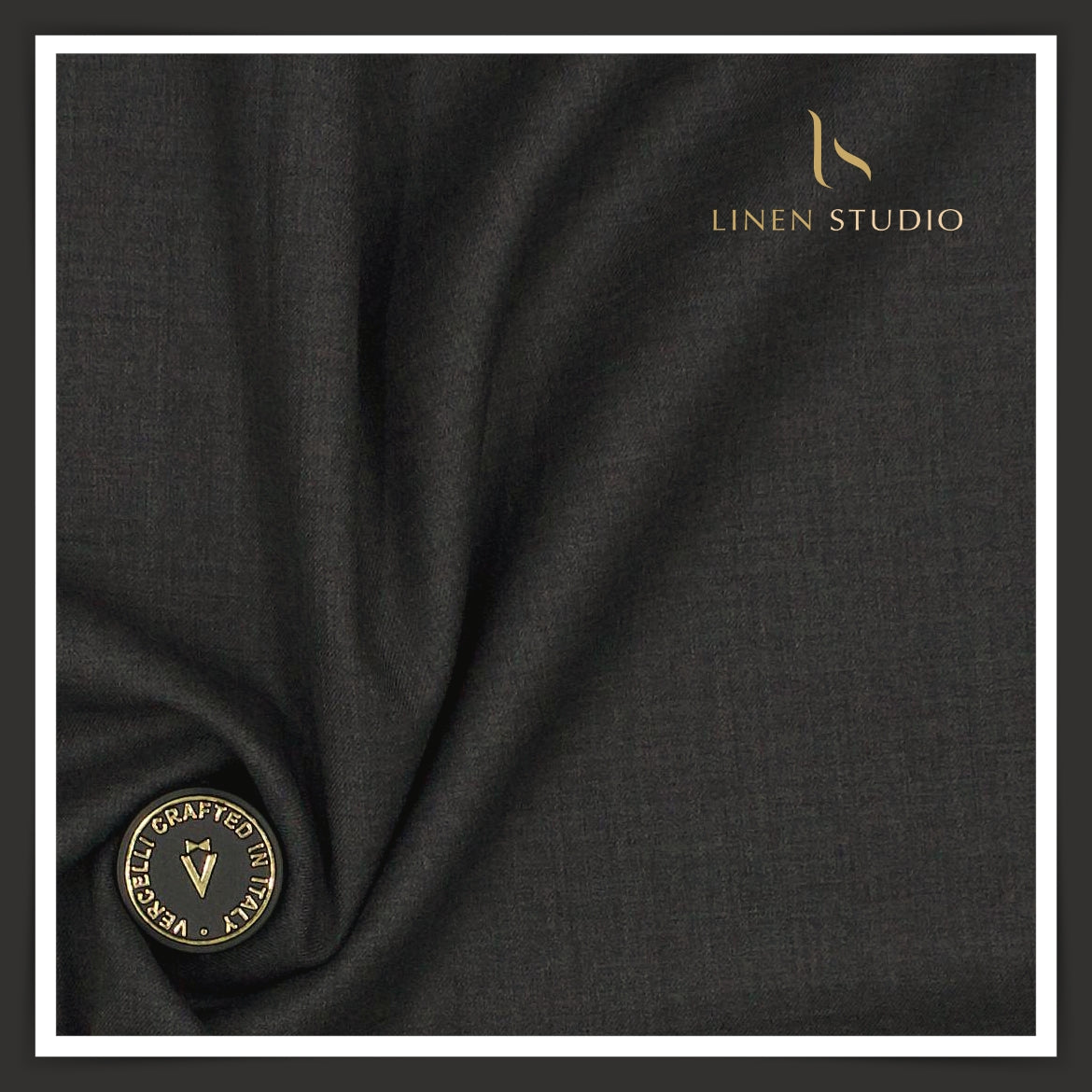 160's Cashmere & Australian Merino Wool Blend by Vercelli - Charcoal Grey (NEW)