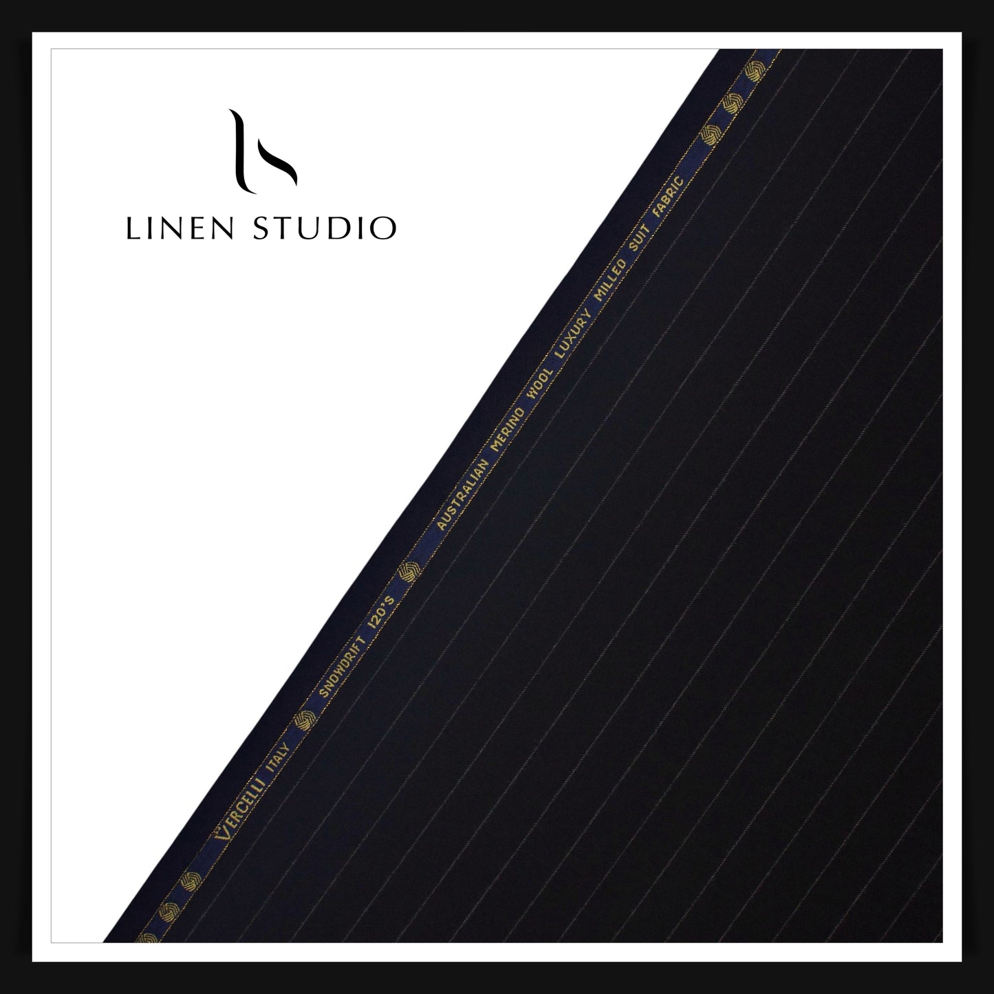 80 CM SUITING - 120'S AUSTRALIAN MERINO WOOL BY VERCELLI ITALY (MILLED FABRIC ) BLACK EB 110 (FLAT RATE)