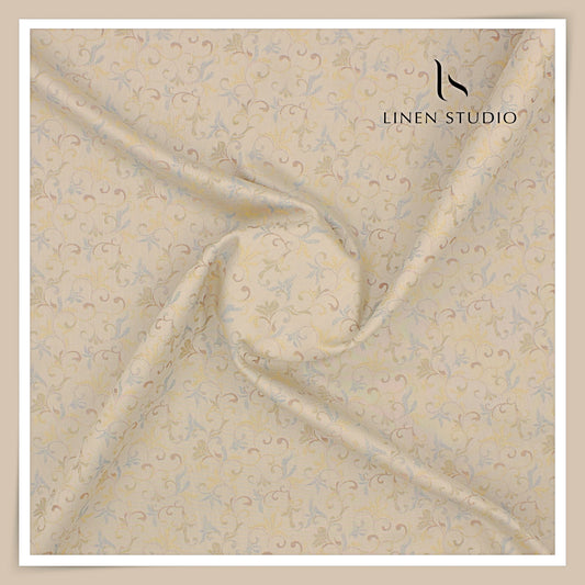 100% Finest Supima Cotton Jacquard Shirting by Vercelli Italy - Foggy Orange (Fastest Selling)