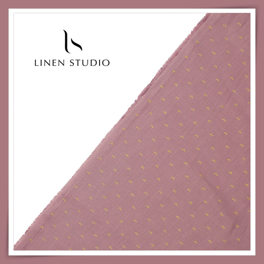 Linen Club 60 Lea Pure Linen Printed Shirting W/O SEL - Turkish Rose Gold Foil (30% SALE) (NEW)