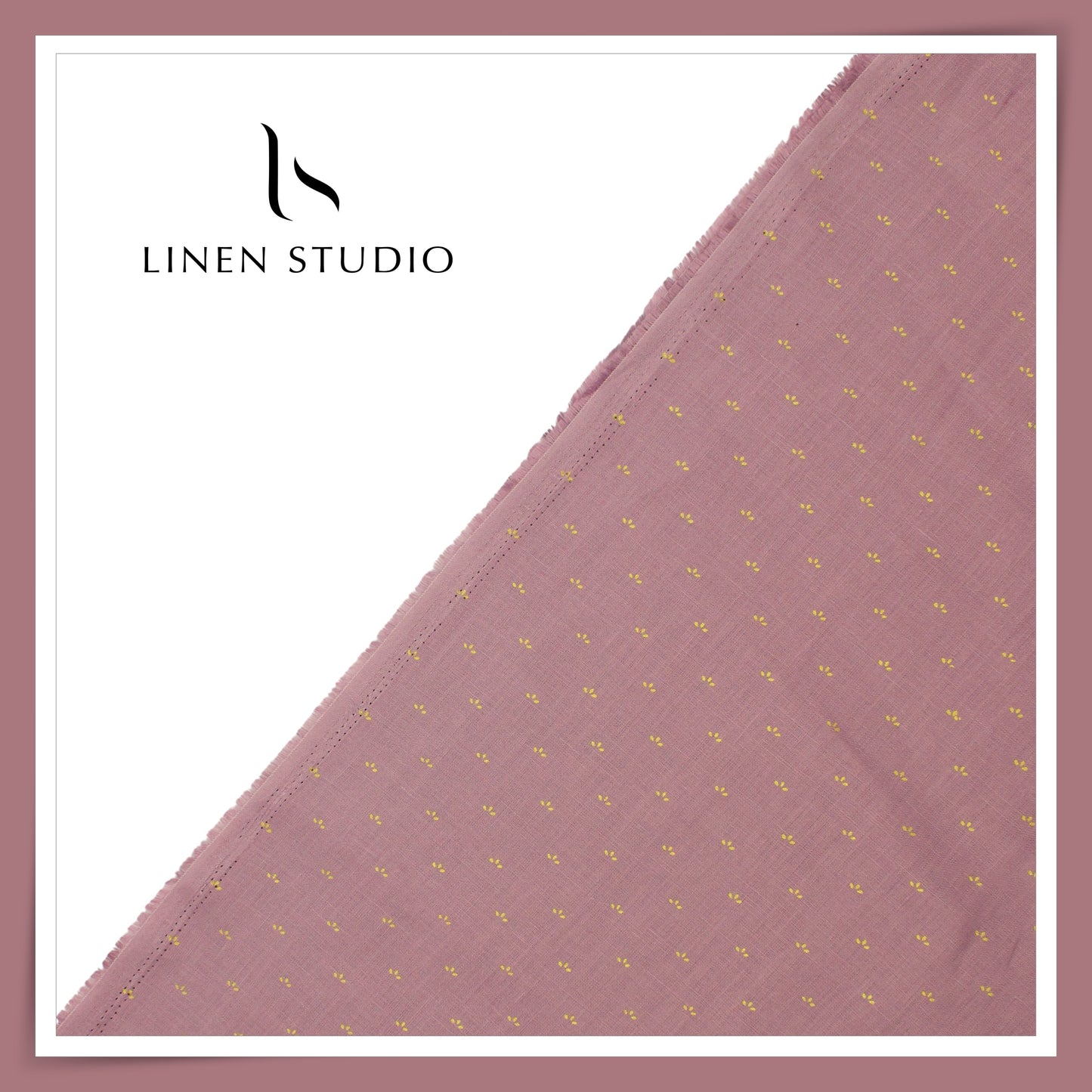 Linen Club 60 Lea Pure Linen Printed Shirting W/O SEL - Turkish Rose Gold Foil (30% SALE) (NEW)