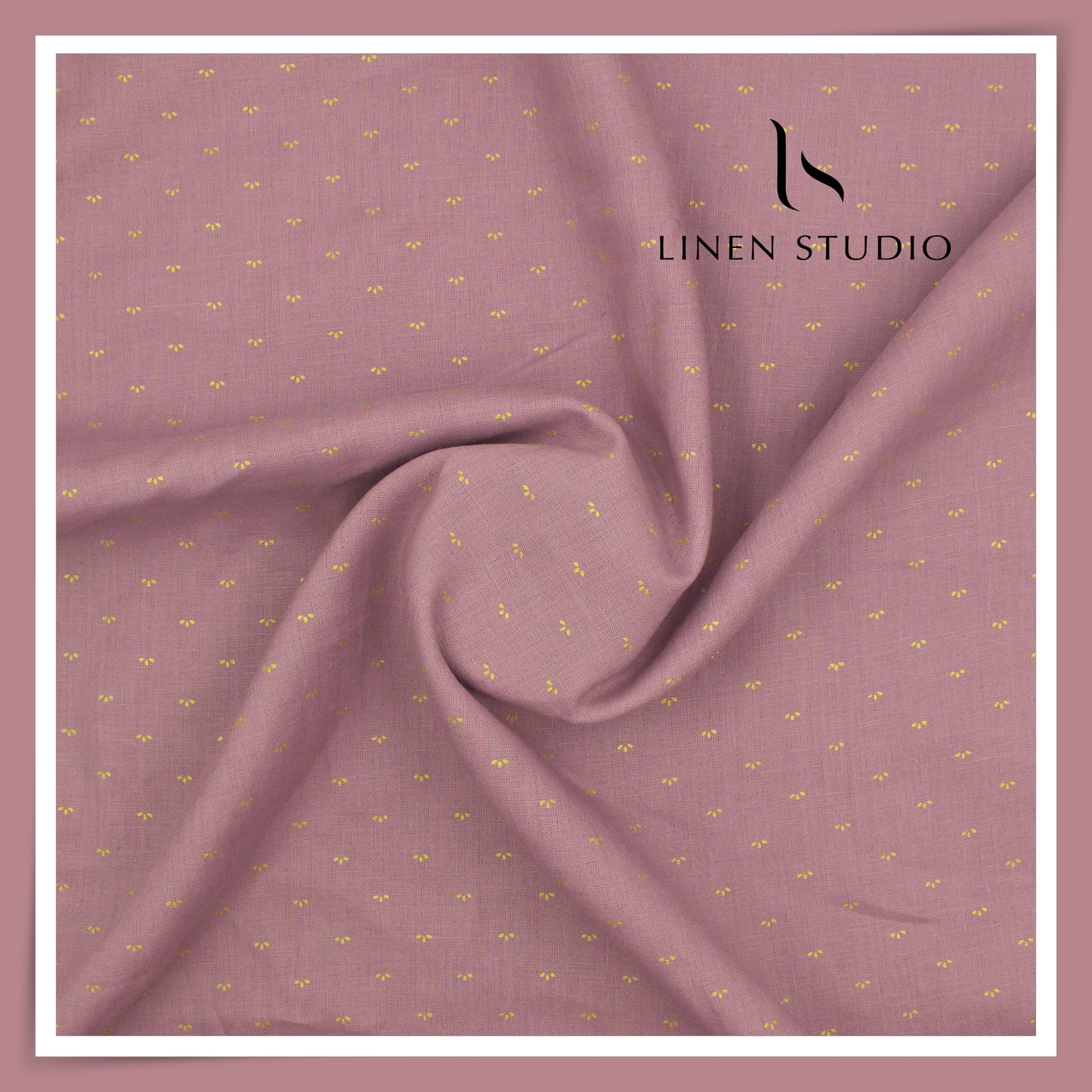 Linen Club 60 Lea Pure Linen Printed Shirting W/O SEL - Turkish Rose Gold Foil (30% SALE) (NEW)